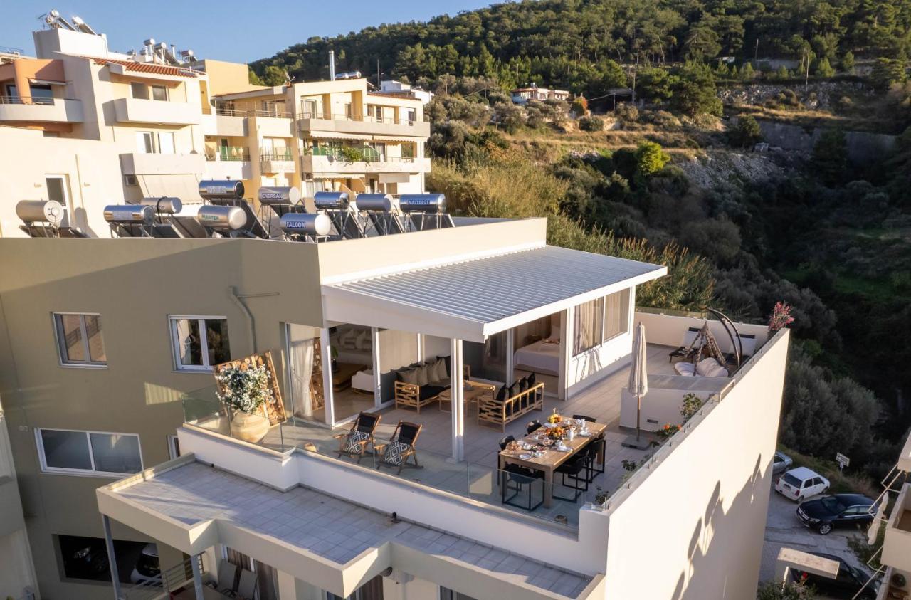 Helen Luxury Holiday House With Sea View Rethymno Exteriör bild