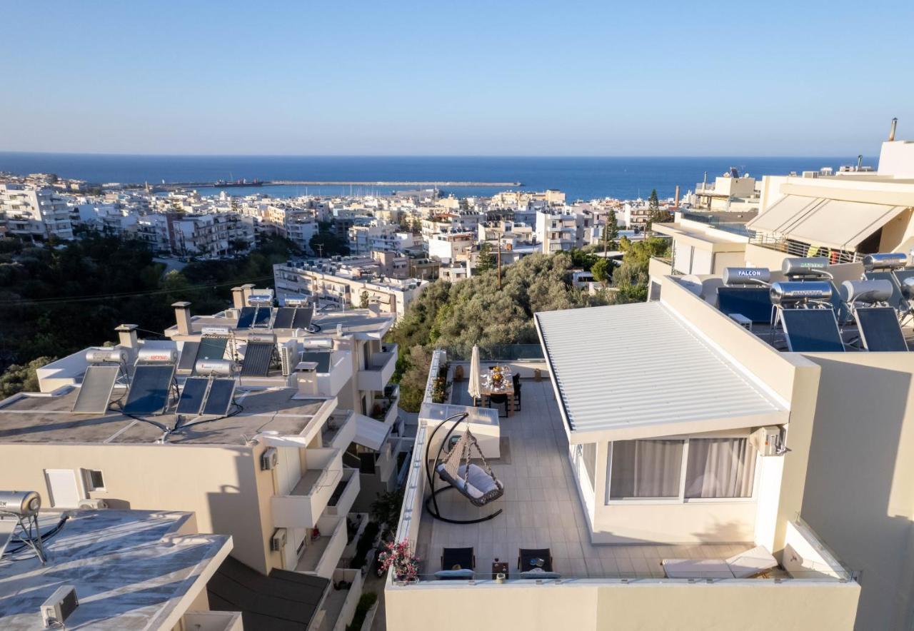 Helen Luxury Holiday House With Sea View Rethymno Exteriör bild